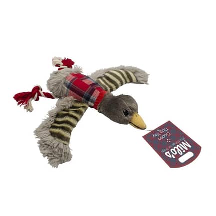 Red Check Goose Dog Toy