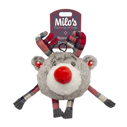 Red Check Reindeer Dog Toy